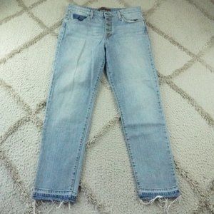 Joe's Jeans High Rise Straight Ankle Jean Womens 29 Button Front Blue Denim